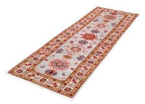 Tappeto Kazak Fine Stilizzato Azzurro Rosso Mattone Corsia 75x218 Cm
