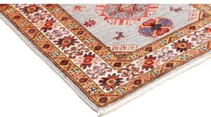 Tappeto Kazak Fine Stilizzato Azzurro Rosso Mattone Corsia 75x218 Cm