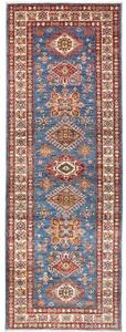 Tappeto Kazak Fine Geometrico Blu Rosso Ruggine Corsia 83x245 Cm