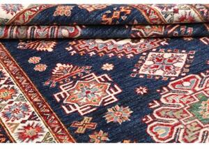 Tappeto Kazak Fine Stilizzato Blu Scuro Avorio 127x182 Cm