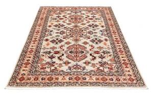 Tappeto Kazak Fine Stilizzato Avorio Rosso Mattone 124x183 Cm