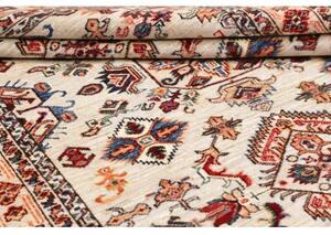 Tappeto Kazak Fine Stilizzato Avorio Rosso Mattone 124x183 Cm