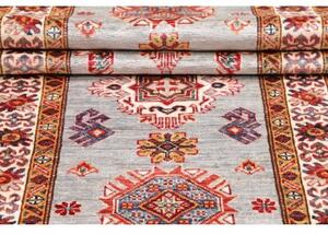 Tappeto Kazak Fine Stilizzato Azzurro Rosso Mattone Corsia 75x218 Cm