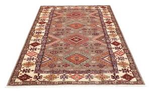 Tappeto Kazak Fine Stilizzato Beige Rosso 125x185 Cm