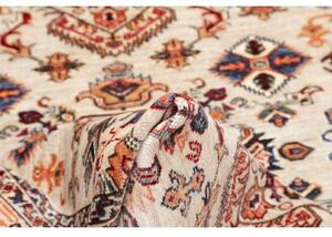 Tappeto Kazak Fine Stilizzato Avorio Rosso Mattone 124x183 Cm