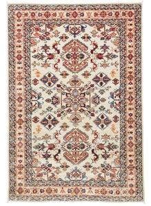 Tappeto Kazak Fine Stilizzato Avorio Rosso Mattone 124x183 Cm