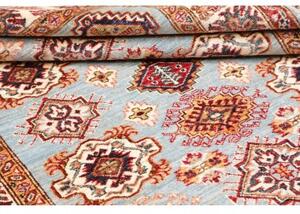 Tappeto Kazak Fine Stilizzato Azzurro Rosso 127x184 Cm