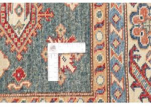 Tappeto Kazak Fine Stilizzato Blu Petrolio Rosso 153x191 Cm
