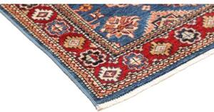 Tappeto Kazak Fine Stilizzato Blu Rosso Mattone Corsia 76x202 Cm
