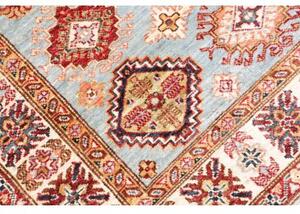 Tappeto Kazak Fine Stilizzato Azzurro Rosso 127x184 Cm