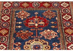 Tappeto Kazak Fine Stilizzato Blu Rosso Mattone Corsia 76x202 Cm