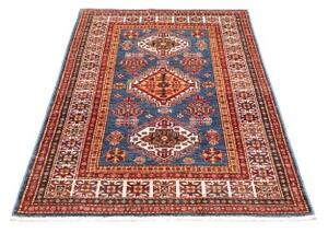 Tappeto Kazak Fine Stilizzato Blu Rosso 99x152 Cm