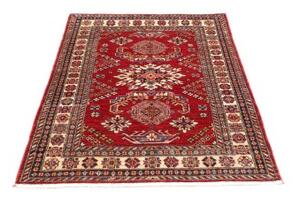 Tappeto Kazak Fine Stilizzato Rosso Avorio 105x151 Cm