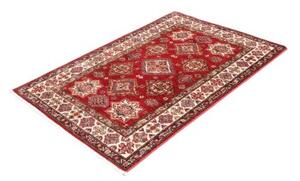 Tappeto Kazak Fine Geometrico Rosso Mattone Avorio 100x148 Cm