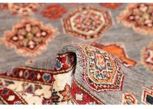 Tappeto Kazak Fine Stilizzato Grigio Rosso 104x142 Cm