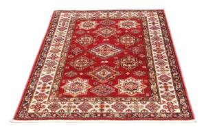 Tappeto Kazak Fine Geometrico Rosso Mattone Avorio 100x148 Cm