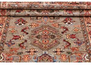 Tappeto Kazak Fine Stilizzato Tortora Rosso 90x151 Cm