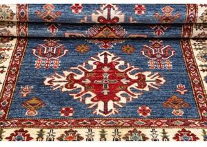 Tappeto Kazak Fine Stilizzato Blu Avorio 103x158 Cm