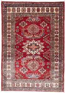 Tappeto Kazak Fine Stilizzato Rosso Avorio 105x151 Cm