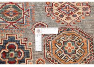 Tappeto Kazak Fine Stilizzato Grigio Rosso 104x142 Cm