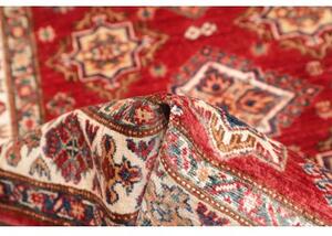 Tappeto Kazak Fine Geometrico Rosso Mattone Avorio 100x148 Cm