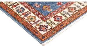 Tappeto Kazak Fine Stilizzato Blu Avorio 103x158 Cm