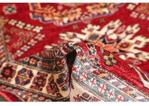 Tappeto Kazak Fine Stilizzato Rosso Avorio 105x151 Cm