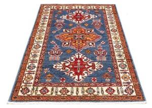 Tappeto Kazak Fine Stilizzato Blu Avorio 103x158 Cm
