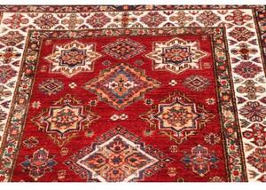 Tappeto Kazak Fine Geometrico Rosso Mattone Avorio 100x148 Cm