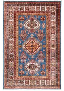 Tappeto Kazak Fine Stilizzato Blu Rosso 99x152 Cm
