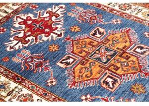 Tappeto Kazak Fine Stilizzato Blu Avorio 103x158 Cm