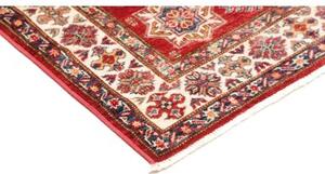Tappeto Kazak Fine Geometrico Rosso Mattone Avorio 100x148 Cm