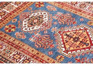 Tappeto Kazak Fine Stilizzato Blu Rosso 99x152 Cm