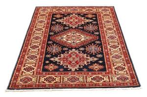 Tappeto Kazak Fine Stilizzato Blu Notte Rosso Mattone 103x152 Cm