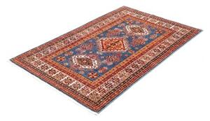 Tappeto Kazak Fine Stilizzato Blu Rosso 99x152 Cm