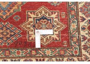 Tappeto Kazak Fine Geometrico Rosso Mattone Avorio 100x148 Cm