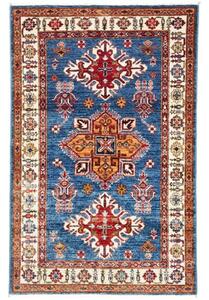 Tappeto Kazak Fine Stilizzato Blu Avorio 103x158 Cm