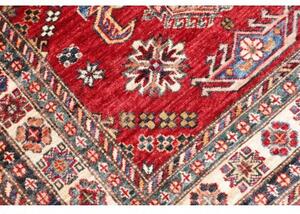 Tappeto Kazak Fine Stilizzato Rosso Avorio 105x151 Cm