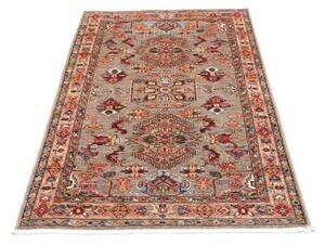 Tappeto Kazak Fine Stilizzato Tortora Rosso 90x151 Cm