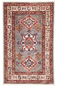 Tappeto Kazak Fine Geometrico Grigio Rosso 56x90 Cm