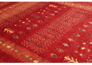 Tappeto Gabbeh Nova Geometrico Rosso Arancione 245x297 Cm