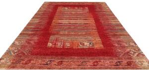 Tappeto Gabbeh Nova Geometrico Rosso Scuro Beige 235x296 Cm
