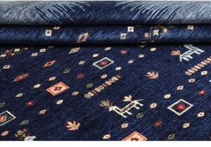 Tappeto Gabbeh Nova Figurativo Blu Celeste 248x305 Cm