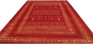 Tappeto Gabbeh Nova Geometrico Rosso Arancione 282x359 Cm