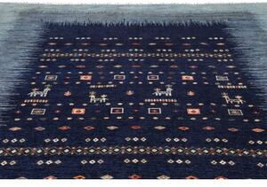 Tappeto Gabbeh Nova Figurativo Blu Celeste 248x305 Cm