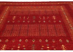 Tappeto Gabbeh Nova Geometrico Rosso Arancione 282x359 Cm