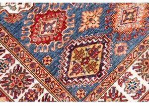 Tappeto Kazak Fine Stilizzato Blu Rosso 123x173 Cm