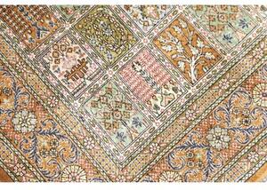 Tappeto Ghom Seta Geometrico Ruggine Verde Salvia 77x123 Cm
