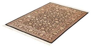 Tappeto Ghom Seta Floreale Nero Beige 100x151 Cm