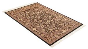 Tappeto Ghom Seta Floreale Nero Beige 100x151 Cm